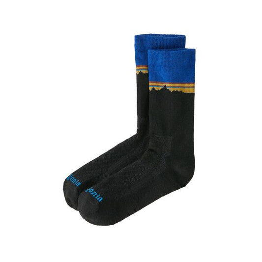 Patagonia Merino Wool Blend Crew Socks Fitz Roy Viking Blue